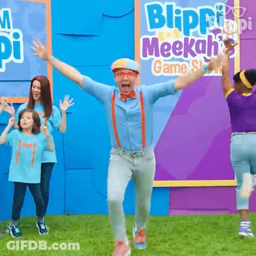 Man In Orange Shirt Dancing Near Pool GIF