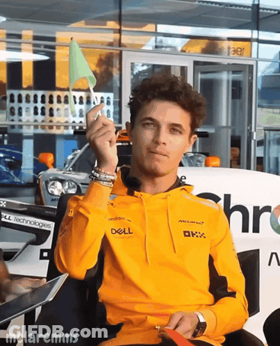 Man In Orange Shirt Making Funny Face GIF