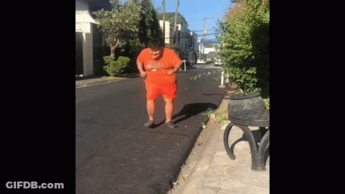Man In Orange Shirt Saying Abercrombie GIF