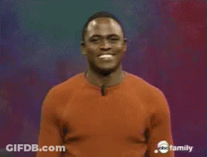 Man In Orange Shirt Saying Come On In GIF