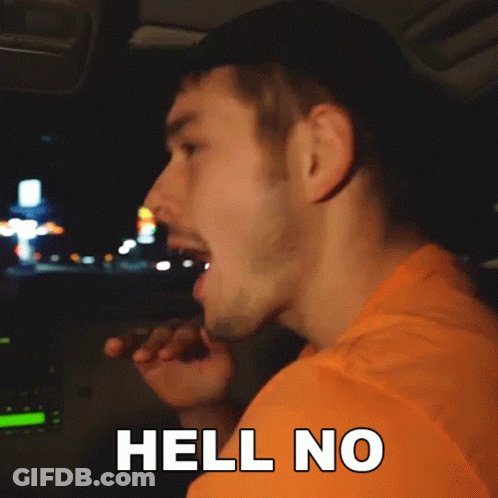 Man In Orange Shirt Saying Hell No GIF