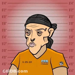 Man In Orange Shirt Saying Pen Arena GIF