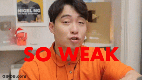 Man In Orange Shirt Saying So Weak GIF