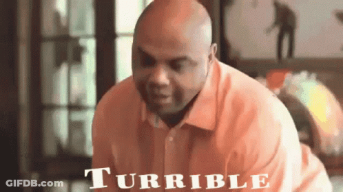 Man In Orange Shirt Saying Turrible GIF