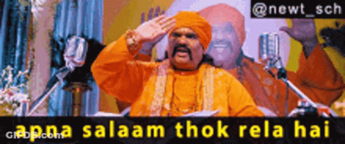 Man In Orange Turban Speaking Into Microphone Apna Salaam Thok Rela Hai GIF
