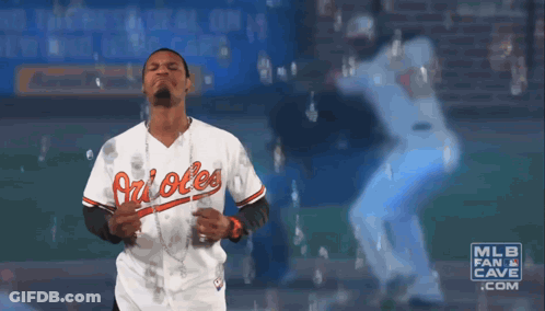 Man In Orioles Jersey Saying My Home Runs GIF