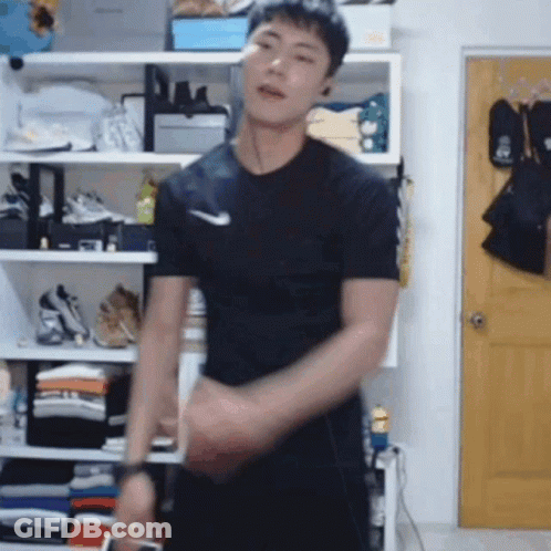 Man In Overalls And Hard Hat Dancing Vyusis Moment GIF