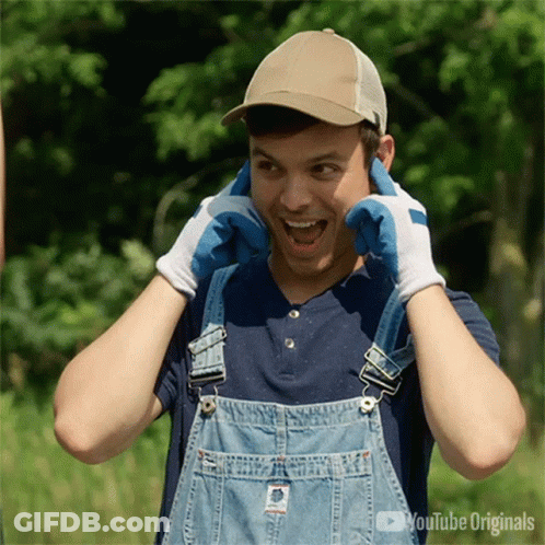 Man In Overalls And Hat With YouTube Originals GIF