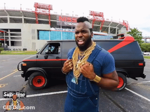 Man In Overalls In Front Of Supreme Van GIF
