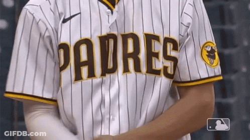 Man In Padres Jersey Clapping GIF