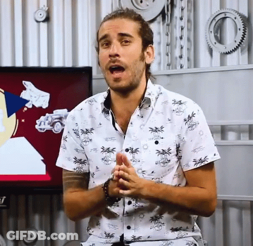 Man In Palm Tree Shirt Making Funny Face GIF