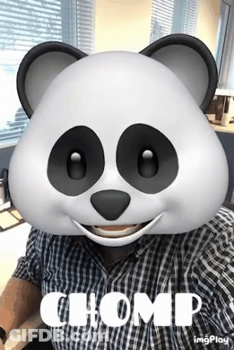 Man In Panda Mask Saying Chomp GIF