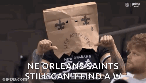 Man In Paper Bag At Football Game GIF
