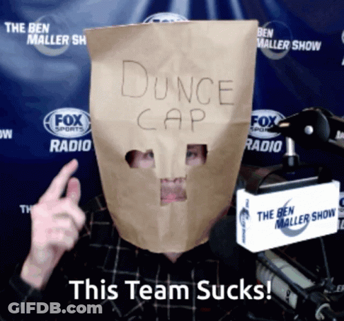 Man In Paper Bag Saying Dunce Cap GIF