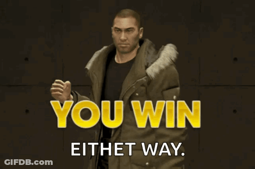Man In Parka Saying You Win Either Way GIF