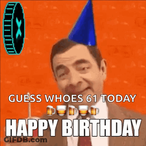 Man In Party Hat Holding Beer Happy Birthday GIF