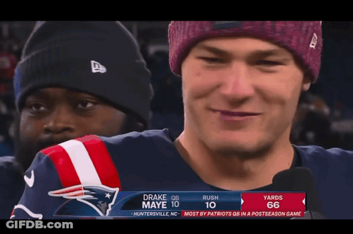 Man In Patriots Jersey Being Interviewed GIF