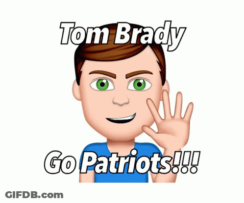 Man In Patriots Jersey Standing Next To Man With Hat GIF