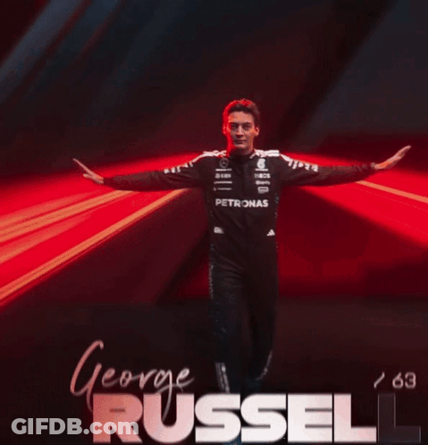 Man In Petronas Uniform Arms Outstretched George Russell GIF