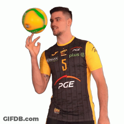 Man In PGE Jersey Holding Ball GIF