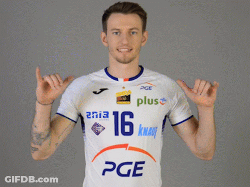 Man In PGE Shirt Number 16 GIF