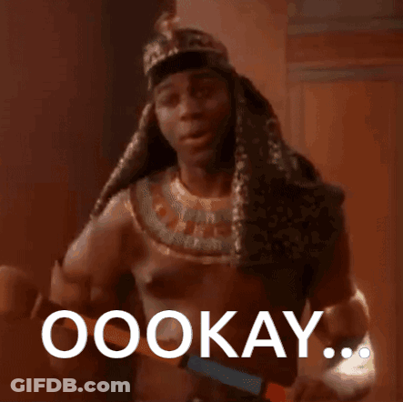 Man In Pharaoh Costume Saying Ookay Holding Drum GIF
