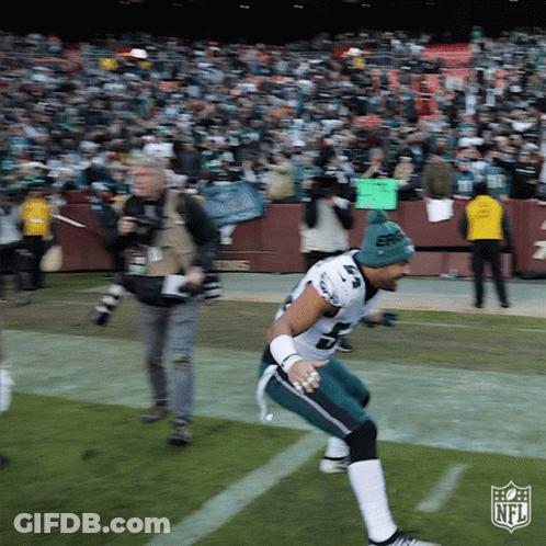 Man In Philadelphia Eagles Uniform Running GIF