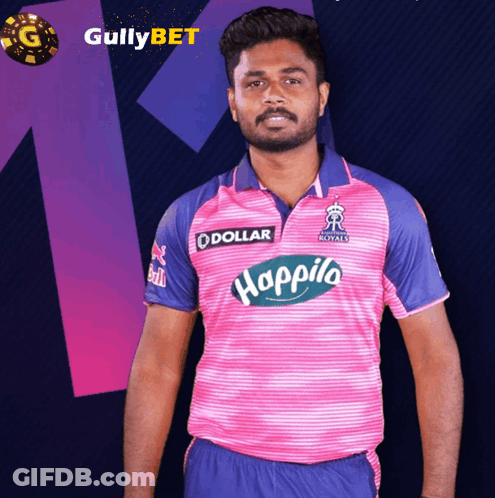 Man In Pink And Blue Happilo Shirt GIF