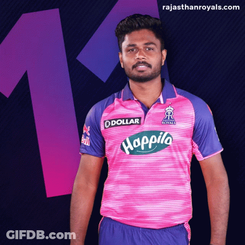 Man In Pink And Blue Shirt With Happila GIF