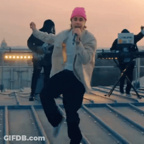 Man In Pink Beanie Singing GIF