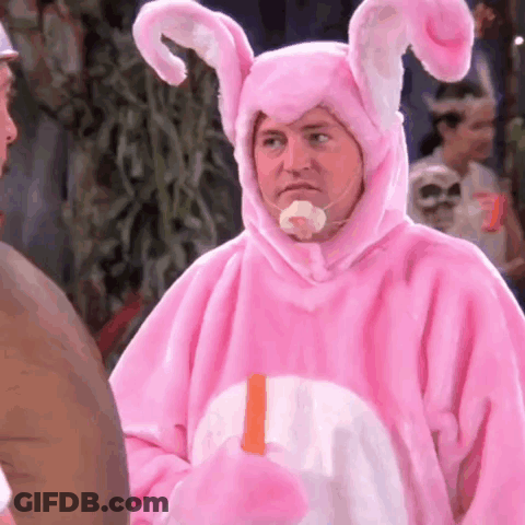 Man In Pink Bunny Costume GIF