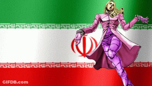 Man In Pink Coat In Front Of Flag GIF