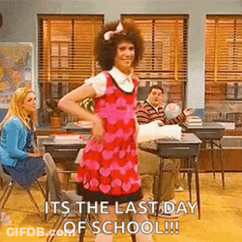 Man In Pink Dress Dancing In Classroom GIF