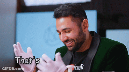 Man In Pink Gloves Says Yout GIF