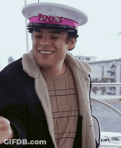 Man In Pink Hat Saying Pinks GIF
