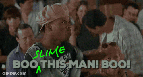 Man In Pink Hat Saying Slime Boo GIF
