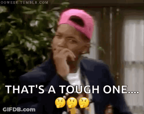 Man In Pink Hat Says That's A Tough One GIF