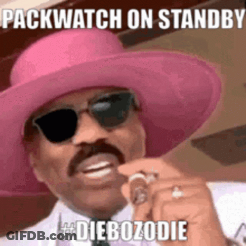 Man In Pink Hat Sunglasses Packwatch On Standby Diebozodie GIF