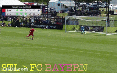 Man In Pink Hoodie In Front Of Scoreboard STL 0-0 POR GIF