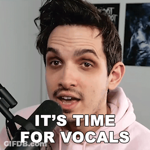 Man In Pink Hoodie Saying It's Time For Vocals GIF