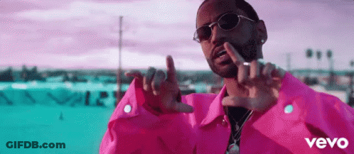 Man In Pink Jacket And Sunglasses Making Funny Face GIF