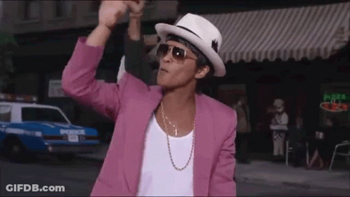 Man In Pink Jacket And White Hat Dancing In Front Of Pizza Hut GIF