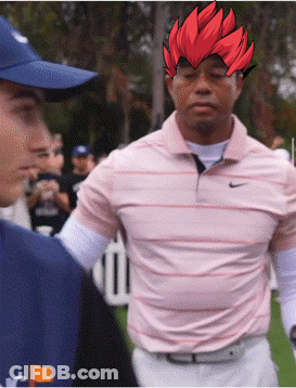Man In Pink Nike Shirt With Cartoon Head GIF