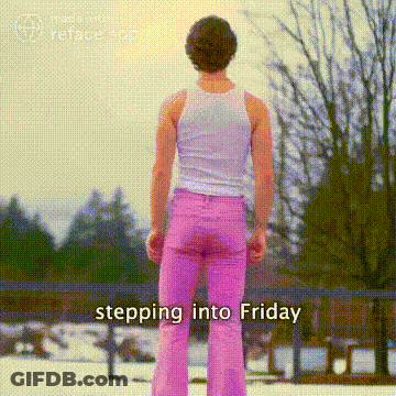 Man In Pink Pants And White Tank Top In Snow GIF