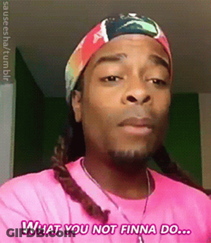 Man In Pink Shirt And Headband What You Not Finna Do GIF
