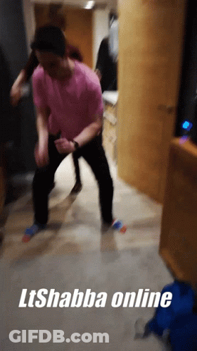 Man In Pink Shirt Dancing GIF