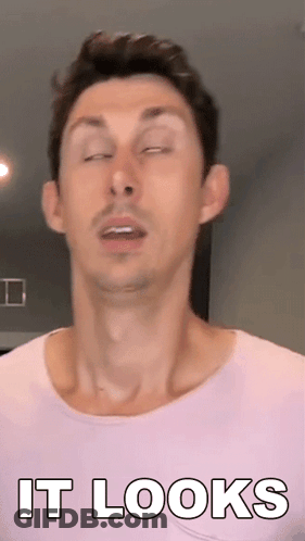 Man In Pink Shirt Funny Face Eyes Closed It Looks GIF
