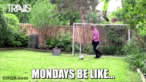 Man In Pink Shirt Kicking Soccer Ball GIF