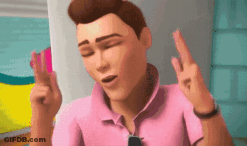 Man In Pink Shirt Making Peace Sign GIF