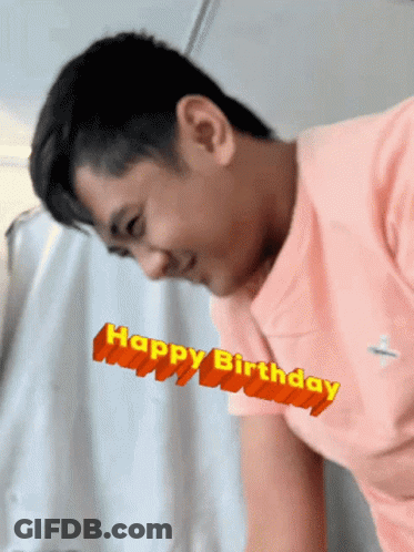 Man In Pink Shirt Saying Happy Birthday GIF